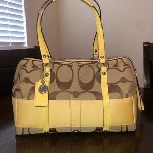 SOLD DO NOT BUY Coach y2k Signature canvas and yellow Satchel Bag Purse Tote